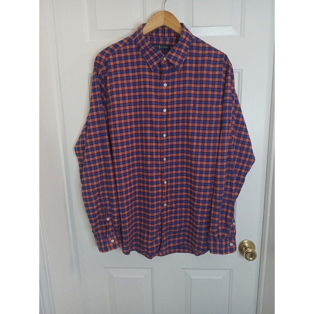 RALPH LAUREN Mens plaid Button-up Size XXL Church Wedding Dress Shirt